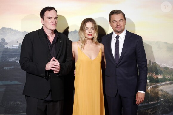 Quentin Tarantino, Margot Robbie, Leonardo Di Caprio - Photocall lors de la première du film "Once Upon A Time in Hollywood" à Rome. Le 2 août 2019