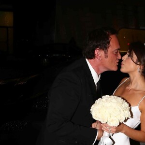 Réception du mariage de Quentin Tarantino avec le mannequin Daniella Pick à Beverly Hills. Les jeunes mariés on reçu leurs invités et membres de la famille au restaurant Mr Chow où ils ont dansé leur première danse. Daniella était rayonnante avec sa robe Dana Harel. Le 28 novembre 2018