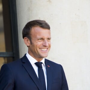 Le président Emmanuel Macron et la première dame Brigitte Macron - Le président de la République française reçoit le premier ministre de la République Hellénique au palais de l'Elysée à Paris le 22 août 2019. © JB Autissier / Panoramic / Bestimage