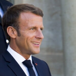 Le président Emmanuel Macron et la première dame Brigitte Macron - Le président de la République française reçoit le premier ministre de la République Hellénique au palais de l'Elysée à Paris le 22 août 2019. © JB Autissier / Panoramic / Bestimage