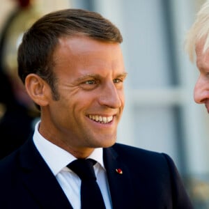 Le président Emmanuel Macron reçoit le premier ministre Boris Johnson au palais de l'Elysée à Paris le 22 août 2019. © JB Autissier / Panoramic / Bestimage