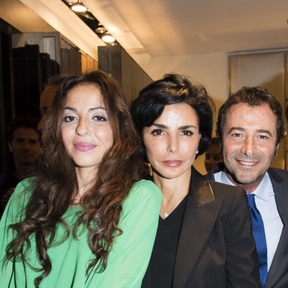 Farah Benguigui, Rachida Dati, Bernard Montiel et Yamina Benguigui - Tod's dévoile sa nouvelle collection de sacs à main Pop Up "Sella" dans sa boutique rue du Faubourg-Saint-Honoré à Paris, France, le 2 octobre 2017. © Pierre Perusseau/Bestimage