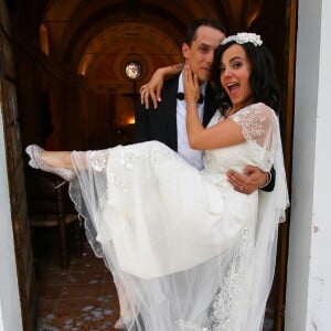 Mariage religieux en l'église de Villanova d' Alizée et Grégoire Lyonnet - Villanova le 18 juin 2016 © Olivier Huitel - Olivier Sanchez / Bestimage