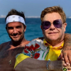 Elton John et David Beckham en vacances sur un yacht dans le Sud de la France, le 25 août 2019.