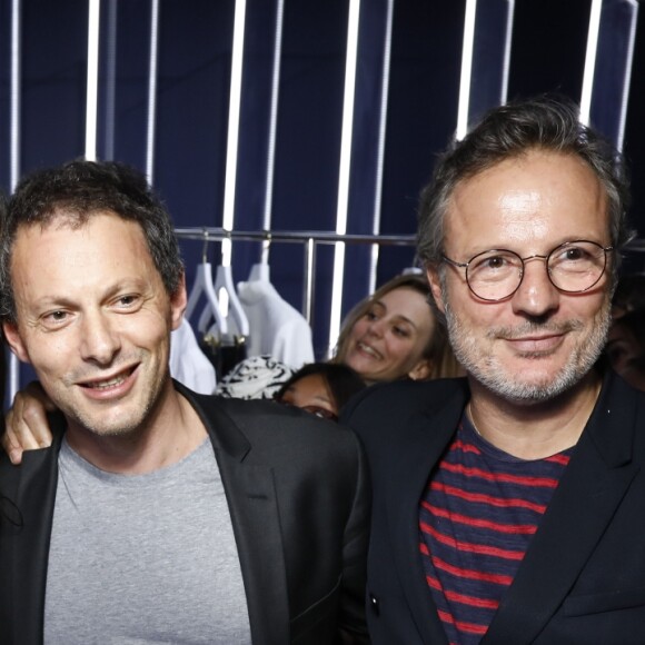 Rihanna, Marc-Olivier Fogiel et Olivier Bialobos lors du lancement de la première collection Fenty de Rihanna en partenariat avec LVMH au 10 rue de Turenne à Paris, France, le 22 mai 2019. © Julien Hekimian pour LVMH