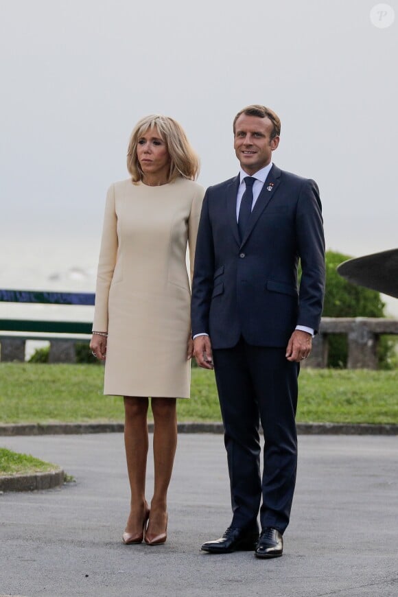 Le président français Emmanuel Macron et sa femme la Première Dame Brigitte Macron lors de l'accueil informel au sommet du G7 à Biarritz, France, le 24 août 2019. © Thibaud Moritz/Pool/Bestimage