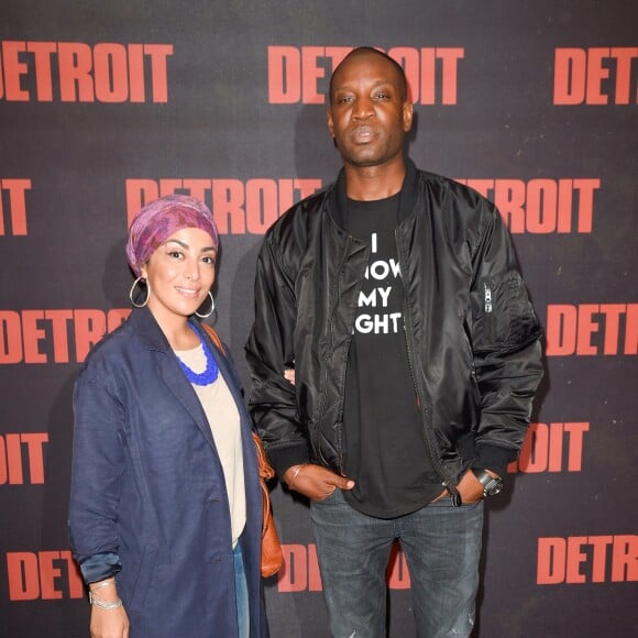 Abd Al Malik et sa femme Wallen - Avant-première du film "Detroit" au cinéma UGC Normandie à Paris, le 29 septembre 2017. © Coadic Guirec/Bestimage
