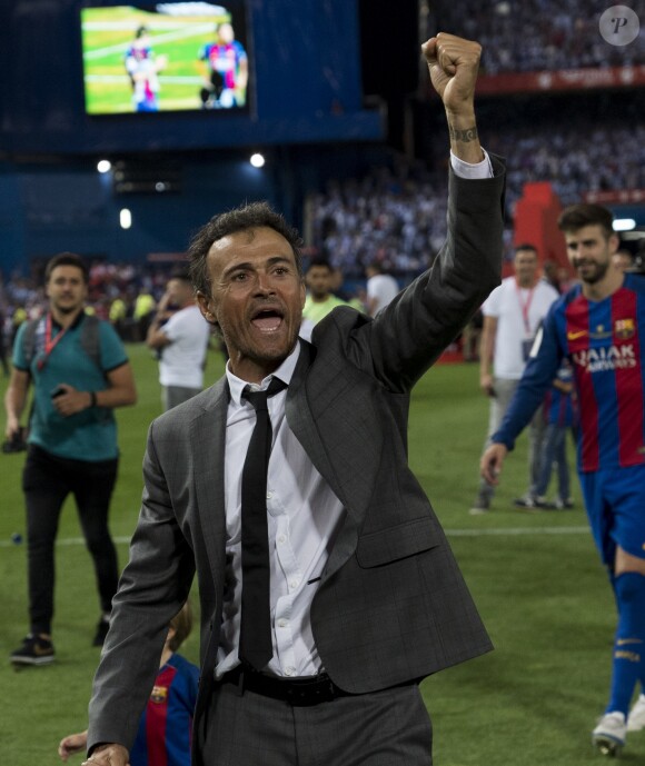 Luis Enrique, entraîneur de Barcelone - Espagne : Messi offre la Coupe du Roi au Barça face à Alavés à Madrid le 27 mai 2017