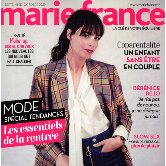 Bérénice Bejo en couverture du magazine Marie France, numéro 285, le 30 août 2019.