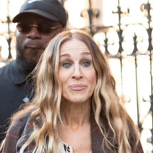 Sarah Jessica Parker lors d'une scène du tournage de "Divorce" à New York le 11 mars 2019.