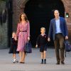 Le prince William, duc de Cambridge, et Catherine (Kate) Middleton, duchesse de Cambridge, accompagnent le prince George et la princesse Charlotte pour leur rentrée scolaire à l'école Thomas's Battersea à Londres, Royaume Uni, le 5 septembre 2019.