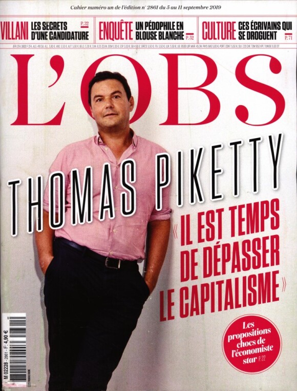 Magazine "L'Obs", en kiosques le 5 septembre 2019.