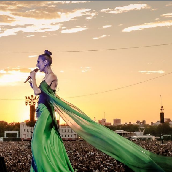 Céline Dion en concert lors du "2019 British Summer Time Festival"à Hyde Park. Londres, le 5 juillet 2019.