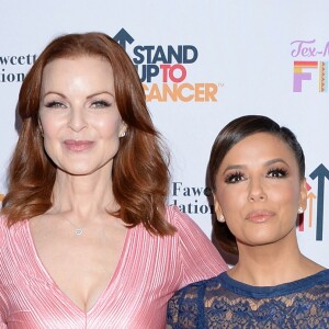 Marcia Cross et Eva Longoria au photocall du gala caritatif "Farrah Fawcett Foundation" au Wallis Annenberg Center for the Performing Arts à Los Angeles, le 6 septembre 2019.