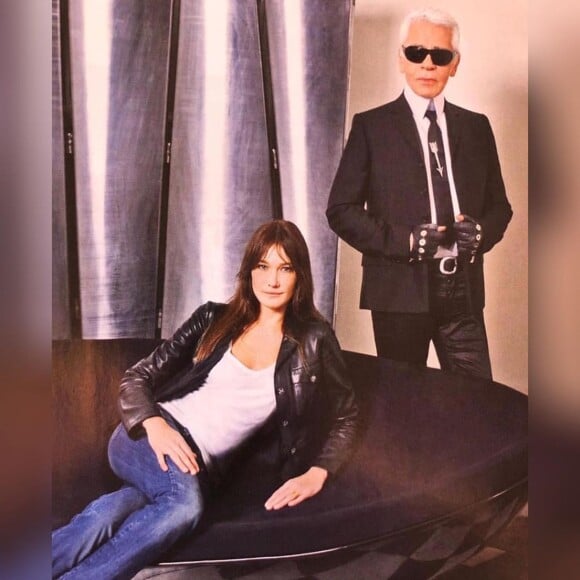 Carla Bruni rend hommage à Karl Lagerfeld sur Instagram, le 10 septembre 2019.