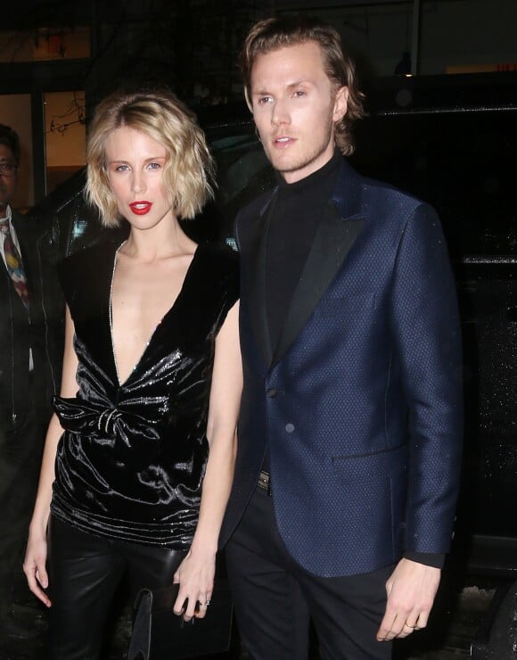 Barron Hilton et sa femme Tessa Grafin von Walderdorff arrivent à la soirée "Stuart Weitzman" lors de la fashion week à New York, le 12 février 2019.