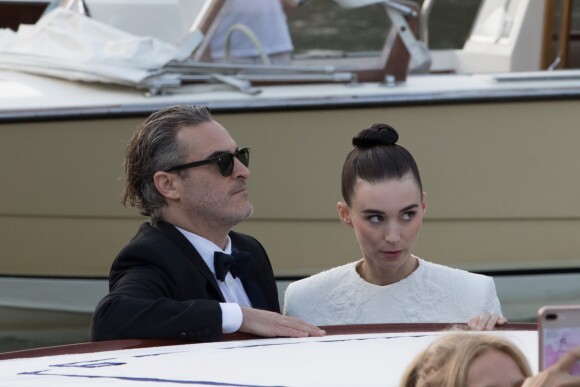 Joaquin Phoenix et sa fiancée Rooney Mara lors du 76e festival du film de venise, la Mostra à Venise le 31 Août 2019.