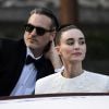 Joaquin Phoenix et sa fiancée Rooney Mara en bateau lors du 76e Festival du Film de Venise, la Mostra à Venise en Italie le 31 Août 2019.