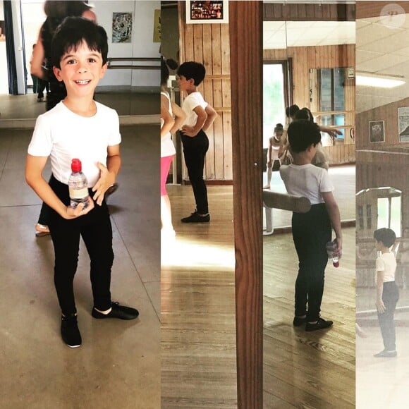 Gabriel, le fils de Pierre et Frédérique, lors d'un cours de danse, photo Instagram du 12 septembre 2019