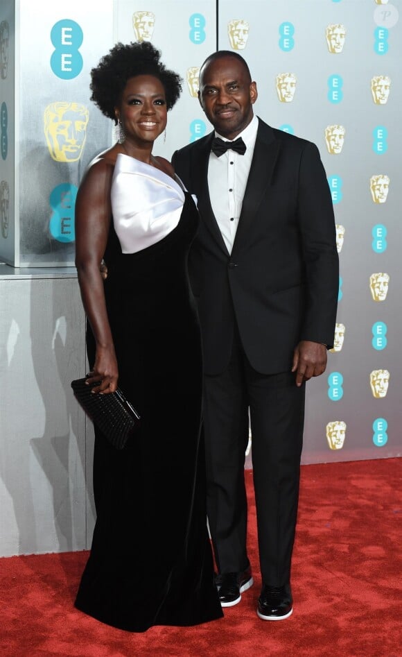 Viola Davis, son mari Julius Tennon - 72ème cérémonie annuelle des BAFTA Awards (British Academy Film Awards 2019) au Royal Albert Hall à Londres, le 10 février 2019.