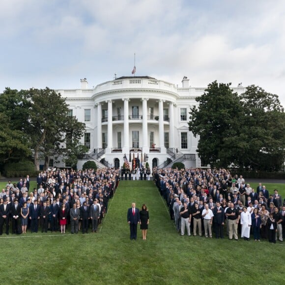 Donald Trump et Melania Trump participent à la 18ème commémoration de l'attaque terroriste du 11 septembre 2001 à la Maison Blanche, le 11 septembre 2019.
