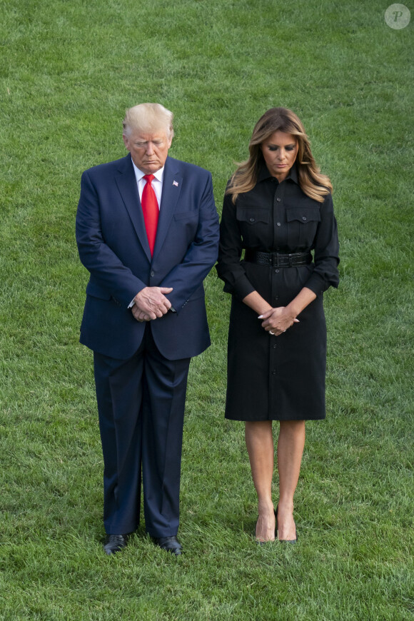Donald Trump et Melania Trump participent à la 18ème commémoration de l'attaque terroriste du 11 septembre 2001 à la Maison Blanche, le 11 septembre 2019.