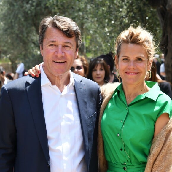 Exclusif - Christian Estrosi, le maire de Nice, et sa femme Laura Tenoudji - Christian Estrosi, le maire de Nice, et sa femme Laura Tenoudji ont fêté en famille le 1er mai dans les jardins de Cimiez pour la Fête des Mai à Nice, le 1er mai 2019. le maire a officiellement ouvert la Fête des Mai.