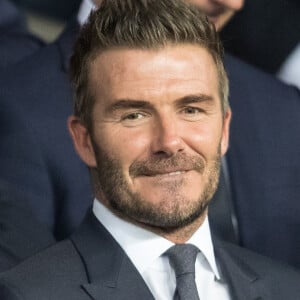 David Beckham dans les tribunes lors du match UEFA Ligue des Champions groupe A, opposant le Paris Saint-Germain (PSG) au Real Madrid au Parc des Princes à Paris, France, le 18 septembre 2019. Le PSG a gagné 3-0. © Cyril Moreau/Bestimage