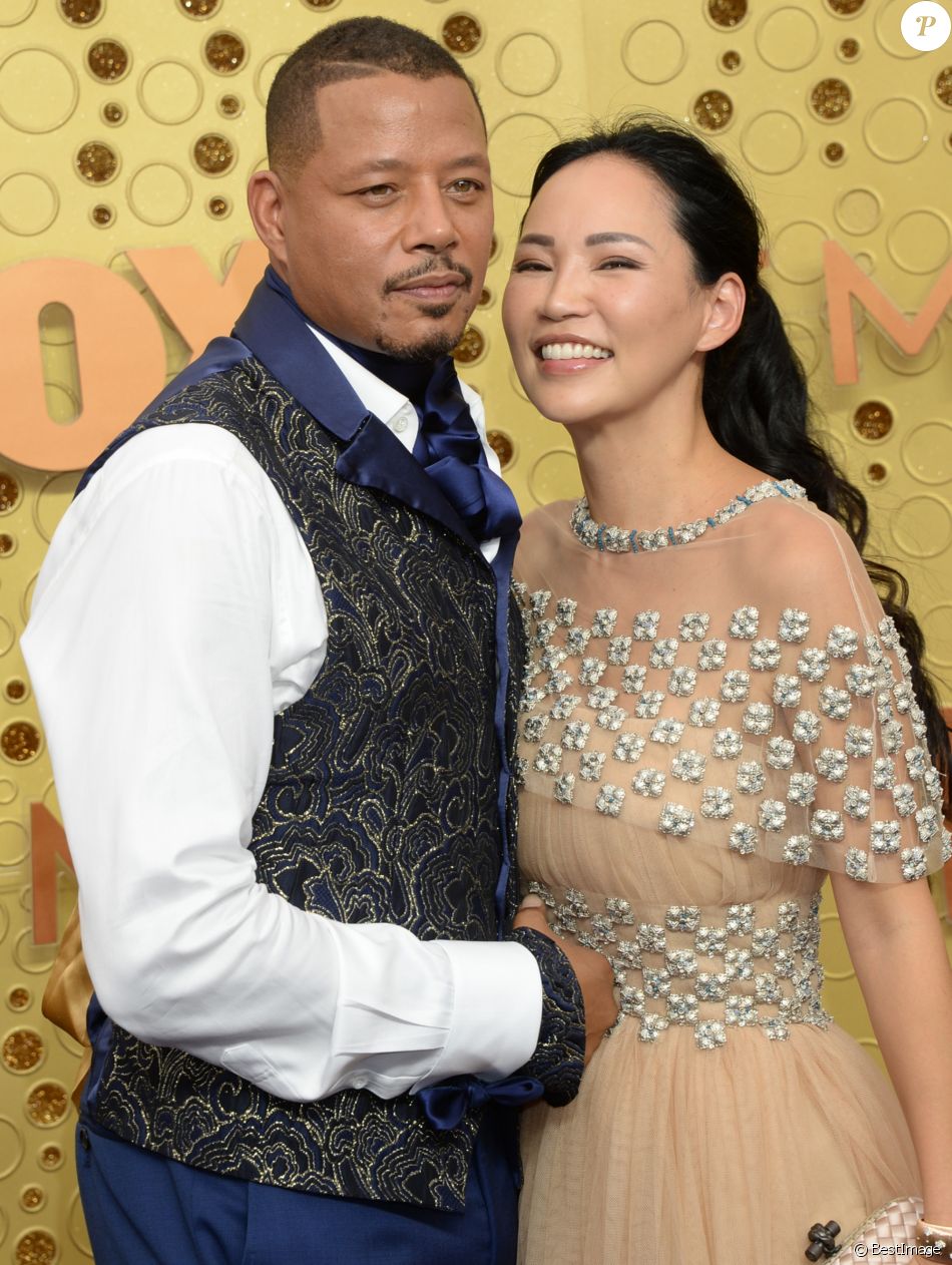 Terrence Howard et sa femme Miranda Pak aux Emmy Awards à Los Angeles, le 22 septembre 2019.
