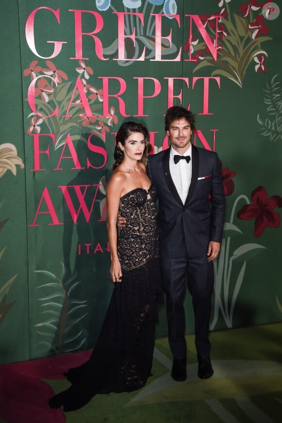 Nikki Reed et Ian Somerhalder assistent à la cérémonie des Green Carpet Fashion Awards au théâtre La Scala lors de la fashion week de Milan. Le 22 septembre 2019.