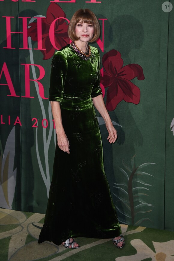 Anna Wintour assiste à la cérémonie des Green Carpet Fashion Awards au théâtre La Scala lors de la fashion week de Milan. Le 22 septembre 2019.