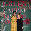 Elisa Sednaoui et Alberta Ferretti assistent à la cérémonie des Green Carpet Fashion Awards au théâtre La Scala lors de la fashion week de Milan. Le 22 septembre 2019.