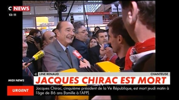 Line Renaud réagit à la mort de Jacques Chirac sur CNews le 26 septembre 2019.