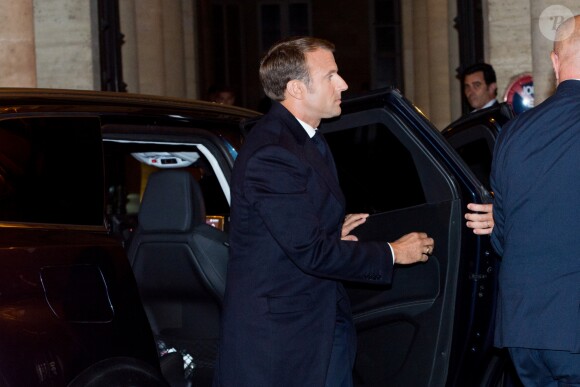 Le président Emmanuel Macron et sa femme Brigitte arrivent au domicile de Jacques Chirac à Paris le 26 septembre 2019. © JB Autissier / Panoramic / Bestimage