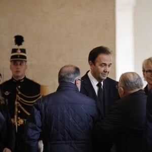 Claude Chirac, son mari Fréderic Salat-Baroux - Cérémonie inter-religieuse et Recueillement populaire en hommage au président Jacques Chirac dans la cour des Invalides à Paris le 29 Septembre 2019. Des milliers de personnes se pressent et attendent des heures pour pouvoir se recueillir devant le cercueil de l'ancien président de la république. © Kamil Zihnioglu/ Pool / Bestimage