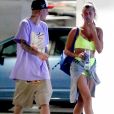 Justin Bieber et sa femme Hailey Bieber se rendent à une hot yoga class à Beverly Hills, Los Angeles, le 3 août 2019.