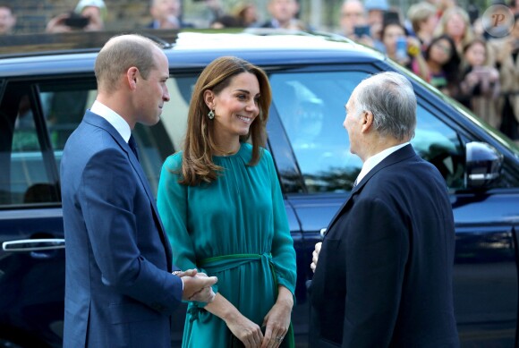 Le prince William et Kate Middleton arrivent au centre culturel Aga Khan à Londres, le 2 octobre 2019. Sur place, le couple princier a été accueilli par le prince Karim Aga Khan IV.