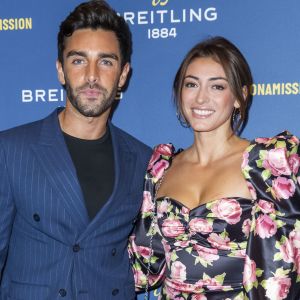 Valentin Léonard et sa compagne Rachel Legrain-Trapani (Miss France 2007) lors de la soirée de réouverture de la boutique "Breitling", située rue de la Paix. Paris, le 3 octobre 2019. © Olivier Borde/Bestimage