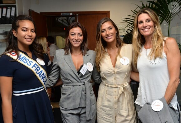 Vaimalama Chaves, Miss France 2019, Rachel Legrain-Trapani, Camille Cerf et Sophie Thalmann à l'opération Charity Day chez Aurel BCG partners à Paris le 11 septembre 2019. © Veeren / Bestimage
