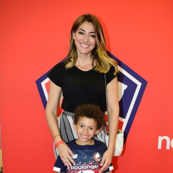 Rachel Legrain-Trapani (Miss France 2007) et guest lors de la présentation du nouveau maillot du LOSC pour la saison 2019-2020. Lille, le 4 juillet 2019.