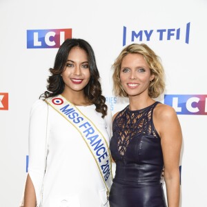 Vaimalama Chaves (Miss France 2019) et Sylvie Tellier - Soirée de rentrée 2019 de TF1 au Palais de Tokyo à Paris, le 9 septembre 2019. © Pierre Perusseau/Bestimage