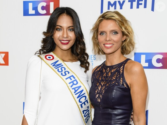 Vaimalama Chaves (Miss France 2019) et Sylvie Tellier - Soirée de rentrée 2019 de TF1 au Palais de Tokyo à Paris, le 9 septembre 2019. © Pierre Perusseau/Bestimage
