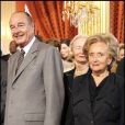  Jacques et Bernadette Chirac - Palais de l'Élysée, le 13 avril 2007. 
  