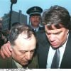 Eugène Saccomano et Bernard Tapie lors du procès de l'affaire OM/VA en mars 1995 à Valenciennes.