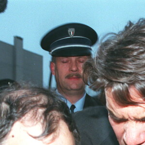 Eugène Saccomano et Bernard Tapie lors du procès de l'affaire OM/VA en mars 1995 à Valenciennes.