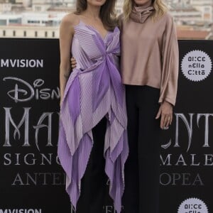 Angelina Jolie, Michelle Pfeiffer au photocall du film "Maléfique : Le Pouvoir du mal" à l'Hotel de la Ville à Rome le 7 octobre 2019.