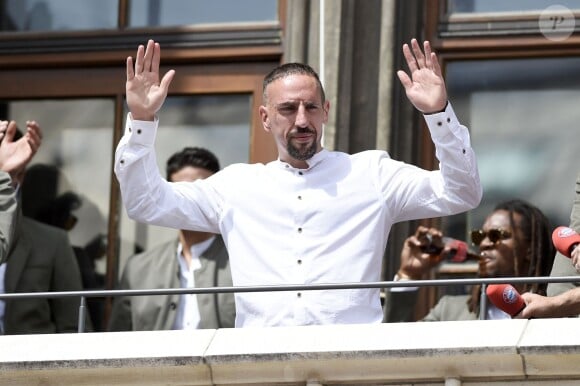 Franck Ribéry - Les joueurs du Bayern de Munich fêtent leur titre de champion d'Allemagne à Munich devant leurs fans le 26 Mai 2019.