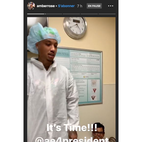 Amber Rose annonce qu'elle est en train d'accoucher sur Instagram. Le 11 octobre 2019.