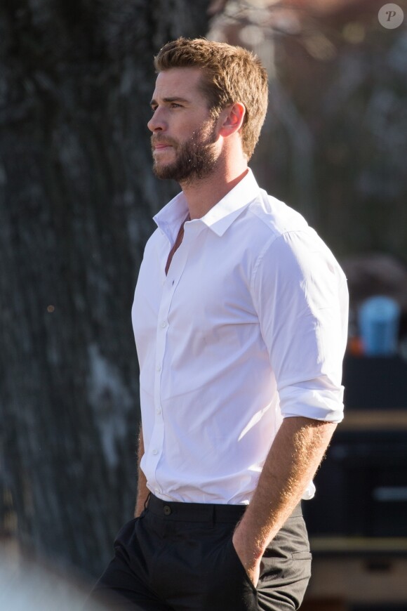 Exclusif - Liam Hemsworth a été aperçu, sans son alliance, sur le tournage d'une publicité à Melbourne en Australie, le 20 juillet 2019.