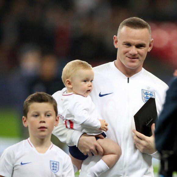 Wayne Rooney lors de son dernier match avec l'Angleterre le 15 novembre 2018 contre les Etats-Unis, au Stade de Wembley.